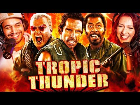 TROPIC THUNDER (2008) MOVIE REACTION - WE WERE NOT READY FOR THIS! - First Time Watching - Review