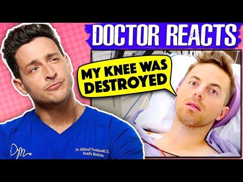 Doctor Reacts To Try Guys | Ned's Knee Surgery
