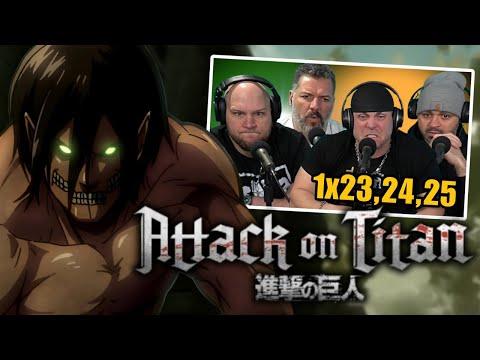 First time watching Attack on Titan reaction episodes 1X23/24/25 (Sub)