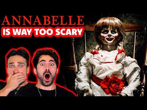 Easily scared man-babies freak out watching "ANNABELLE"