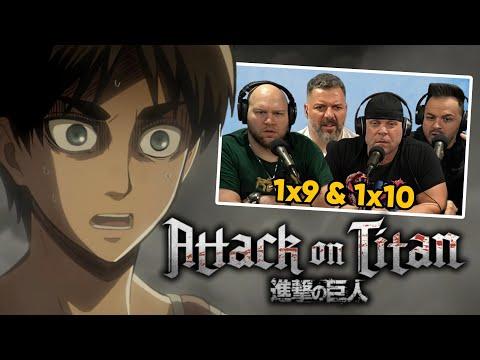 First time watching Attack on Titan reaction episodes 1X9 & 1X10 (Sub)