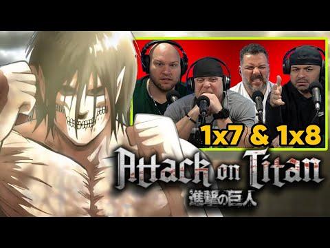 First time watching Attack on Titan reaction episodes 1X7 & 1X8 (Sub)
