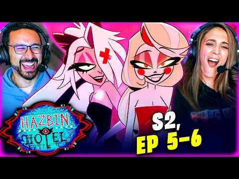 HAZBIN HOTEL SEASON 2 Episode 5 & 6 REACTION! Easy | Love In A Bottle | Bad With Us | Vox Populi DEI