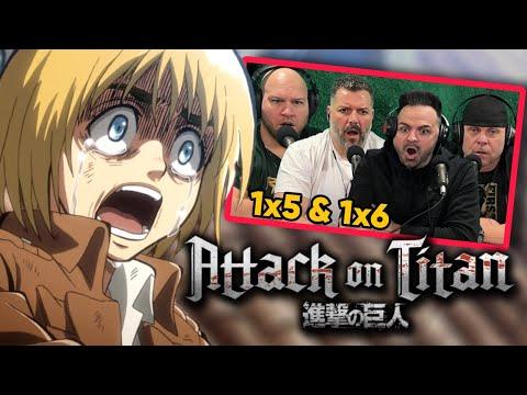 First time watching Attack on Titan reaction episodes 1X5 & 1X6 (Sub)